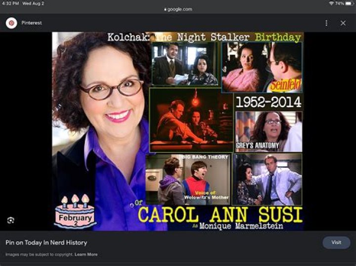 Carol Ann Susi Net Worth at Death, Date, Place and Cause of Death, Family, etc |