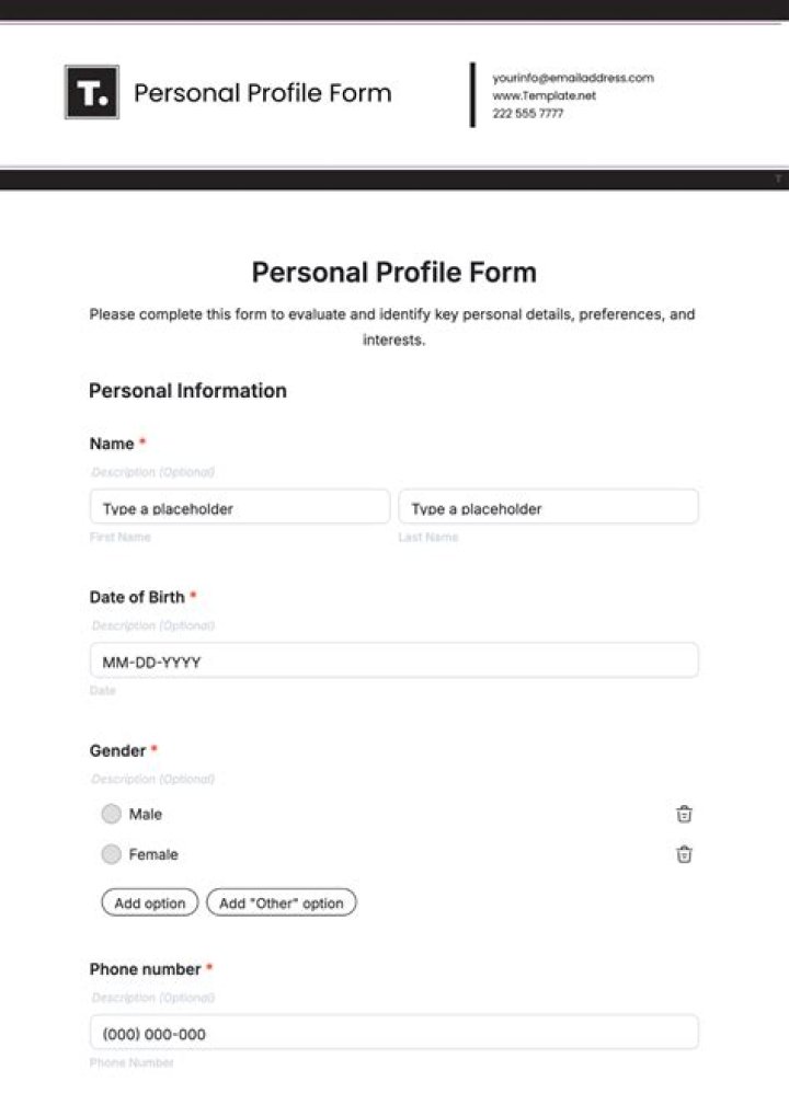 Profile, Stats, And Personal Details